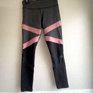 Patchwork Leggings W/ Fishnet Detail